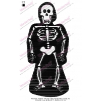 Halloween Skeleton Dressed in Black Embroidery Design
